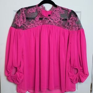 nhalchanh Pink Lace Lightweight Blouse Size 4